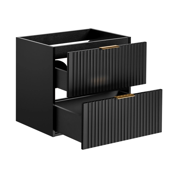 Szafka pod umywalkę 60cm 2 szuflady Czarny Mat ADEL BLACK 82-60-B-2S, Comad